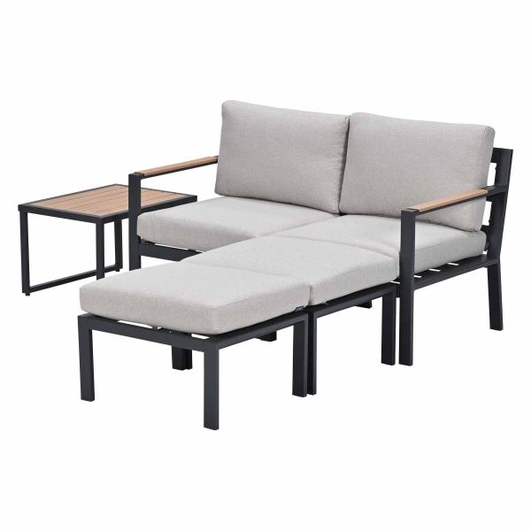 Garden Impressions Cinto loungeset 5-delig carbon black / light teak / desert sand