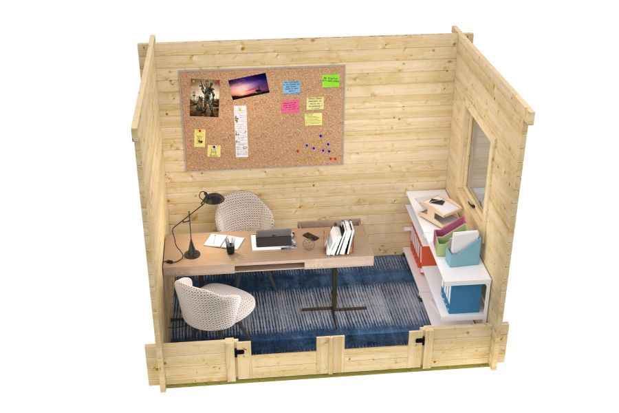 Tuindeco Lucy Blokhut 40 mm vuren blank 300x220 cm