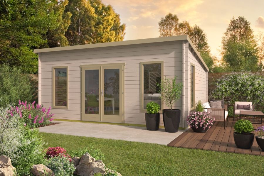 Tuindeco Calpe Blokhut 595x500 cm 44 mm vuren Red Class Wood geïmpregneerd