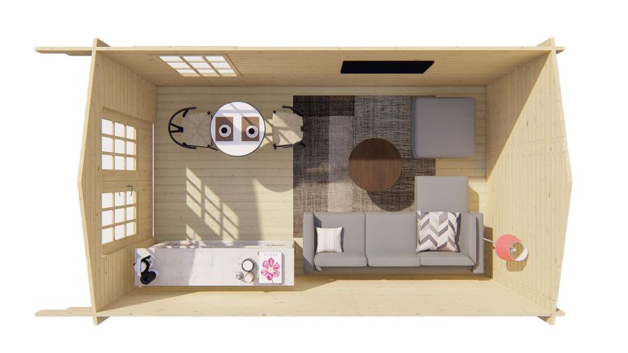 Tuindeco Julia blokhut 300x500 cm 40 mm vuren groen geïmpregneerd