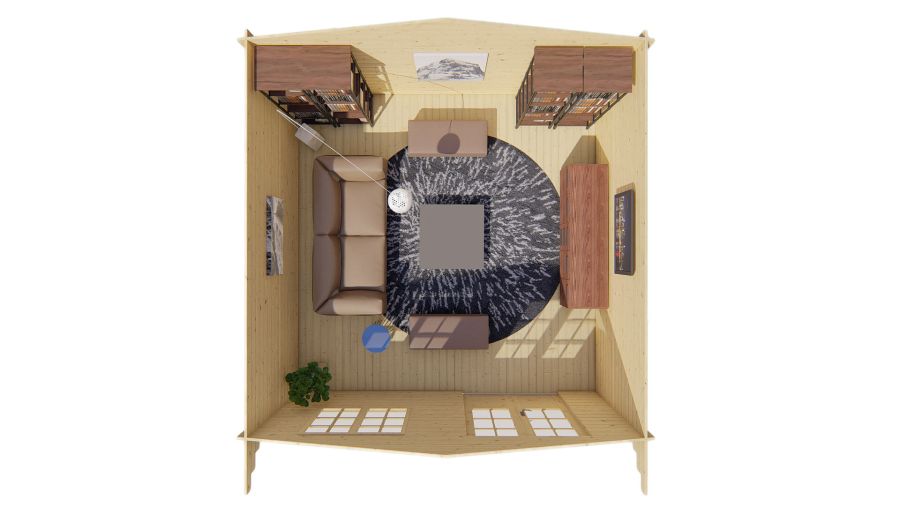 Tuindeco Salamanca blokhut 500x500 cm 34 mm vuren honing geïmpregneerd