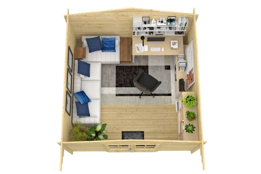 Tuindeco Torrent Blokhut 400x400 cm 34 mm vuren blank