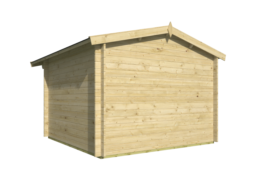 Tuindeco Albacete blokhut 300x300 cm + luifel 70 cm 34 mm vuren honing geïmpregneerd