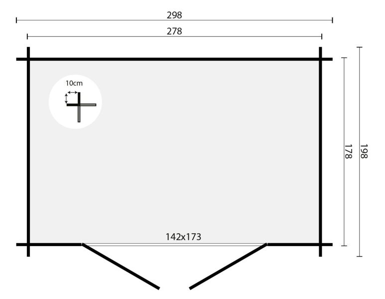 Tuindeco Somo Blokhut 300x200 cm 28 mm vuren bruin geïmpregneerd