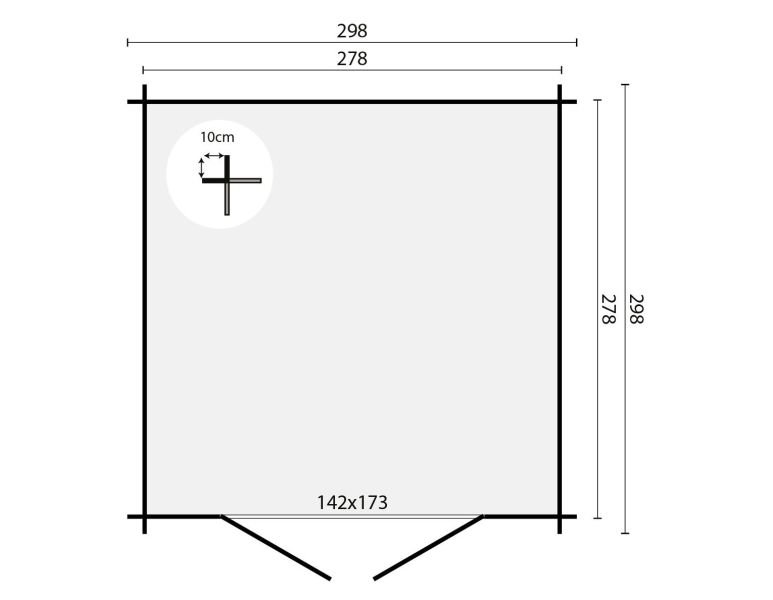 Tuindeco Noja Blokhut 300x300 cm 28 mm vuren bruin geïmpregneerd