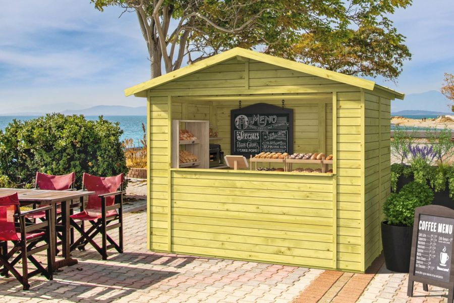 Tuindeco Vixen kiosk 266x175 cm 16 mm incl. vloer vuren groen geïmpregneerd