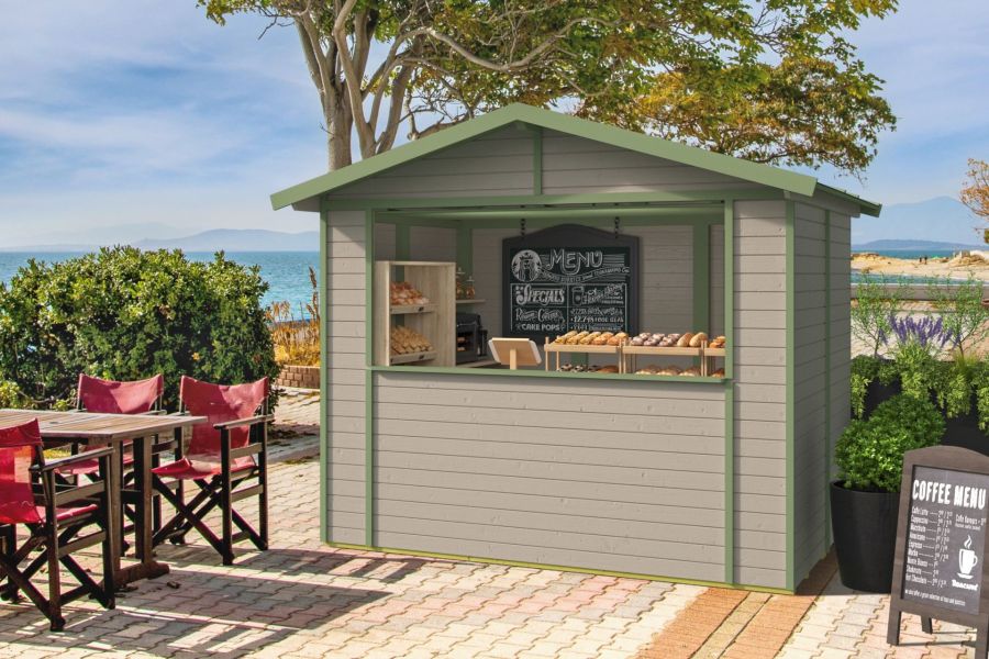 Tuindeco Vixen kiosk 266x175 cm 16 mm incl. vloer vuren groen geïmpregneerd