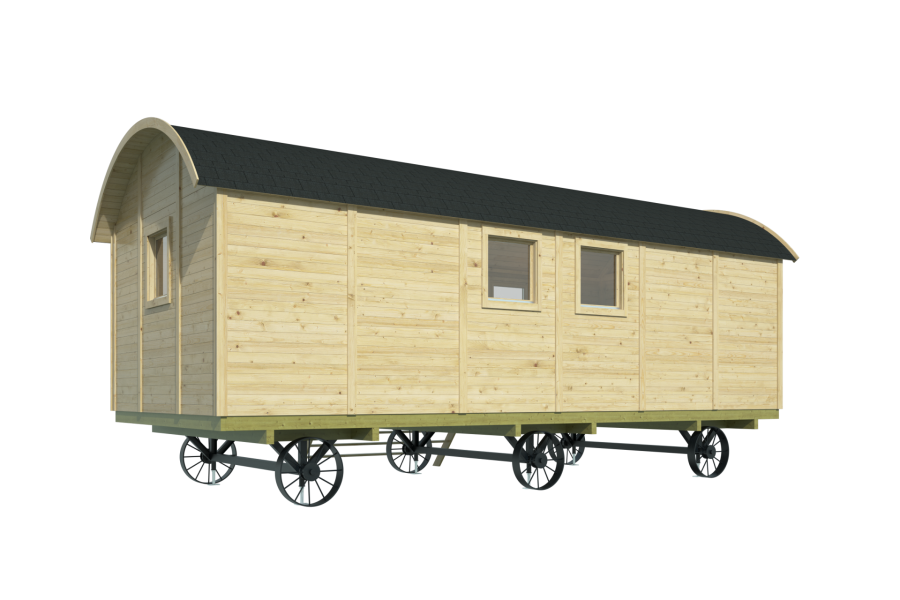 Tuindeco Dan Circuswagen 328x720 cm 19mm vurenhout blank
