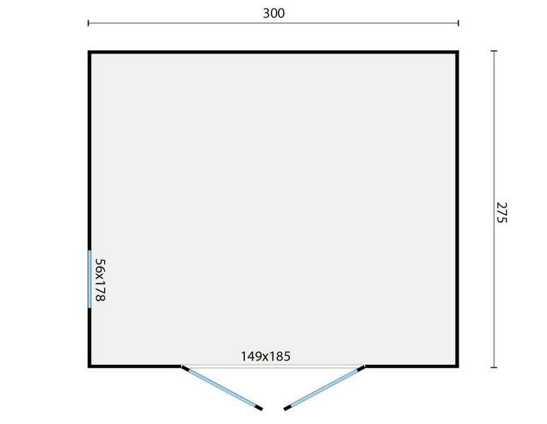 Tuindeco Tino Blokhut 300x275 cm 28 mm vuren groen geïmpregneerd