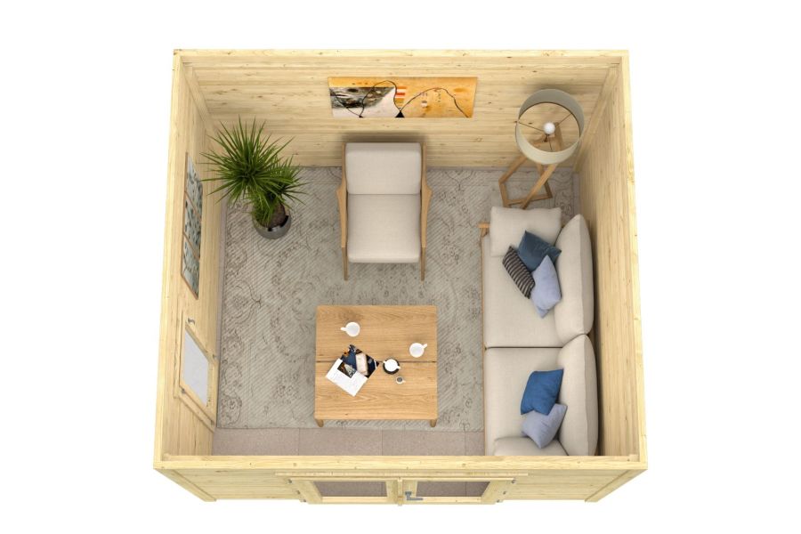 Tuindeco Tino Blokhut 300x275 cm 28 mm vuren honing geïmpregneerd