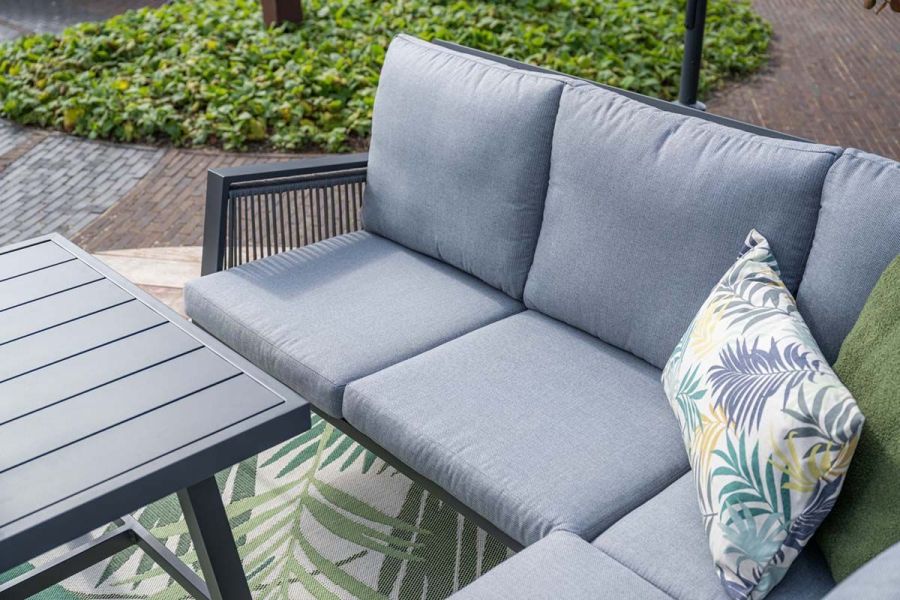 Loungeset Garden Impressions Andrea- hoekbank en tafel - grijs