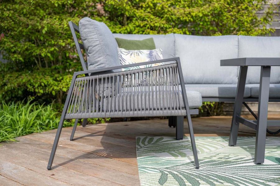 Loungeset Garden Impressions Andrea- hoekbank en tafel - grijs