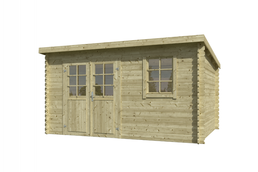 Outdoor Life Amira Blokhut 400x295 cm 28 mm vuren groen geïmpregneerd