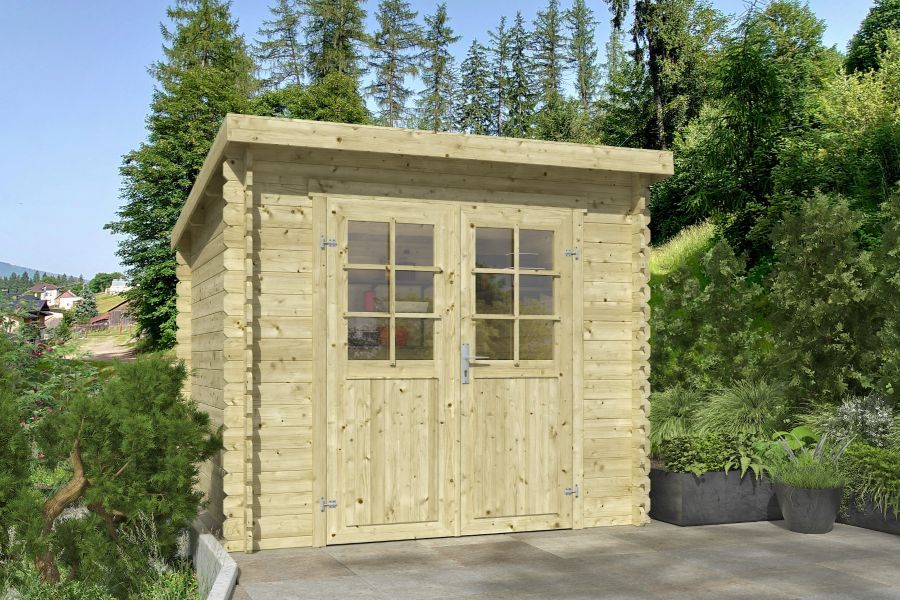 Outdoor Life Indi Blokhut 250x250 cm 28 mm vuren Groen geïmpregneerd