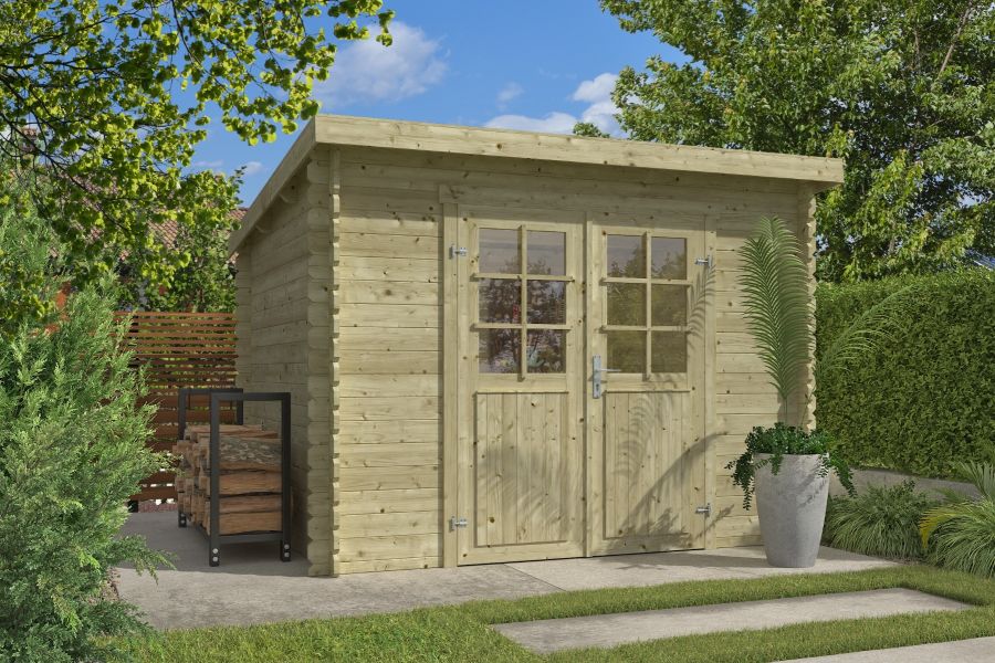 Outdoor Life Nadia Blokhut 295x250 cm 28 mm vuren Groen geïmpregneerd