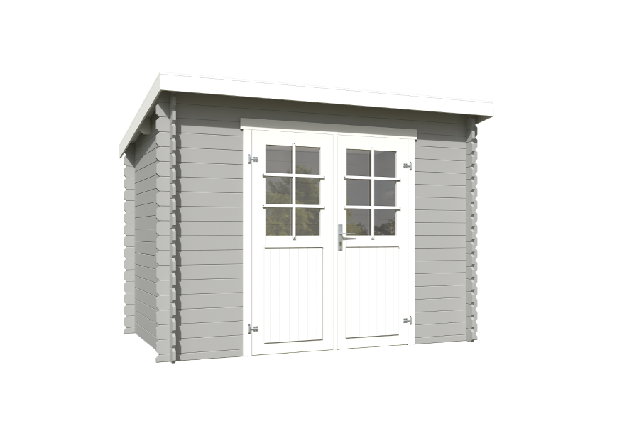 Outdoor Life Nadia Blokhut 295x195 cm 28 mm vuren Platinum Grey-Wit gecoat