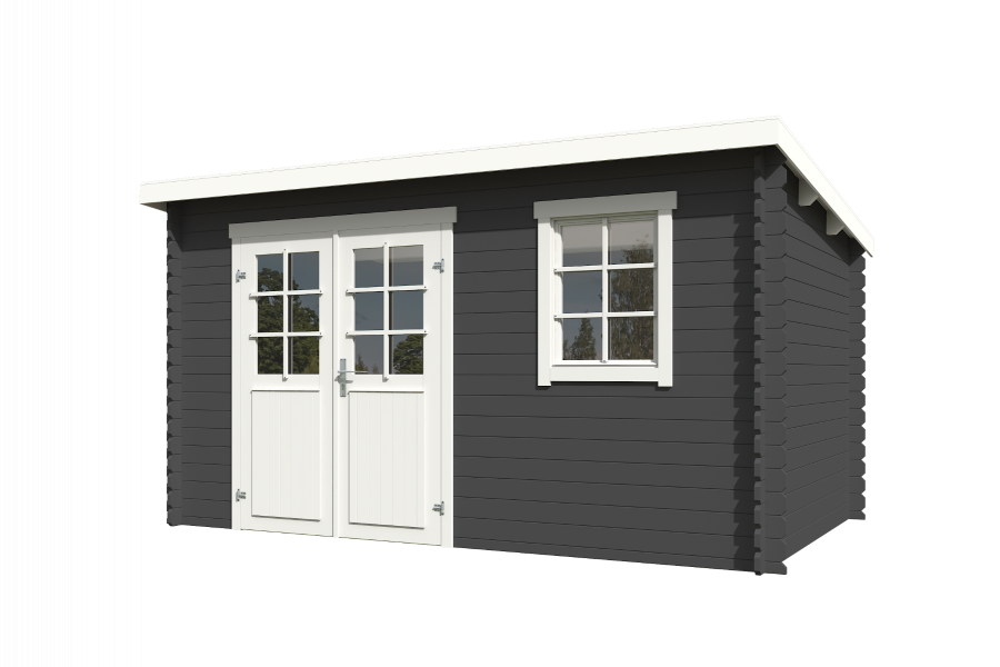 Outdoor Life Amira Blokhut 400x250 cm 28 mm vuren Carbon Grey-Wit gecoat