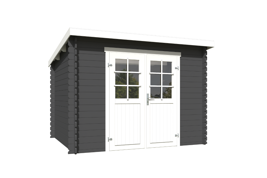 Outdoor Life Nadia Blokhut 295x250 cm 28 mm vuren Carbon Grey-Wit gecoat