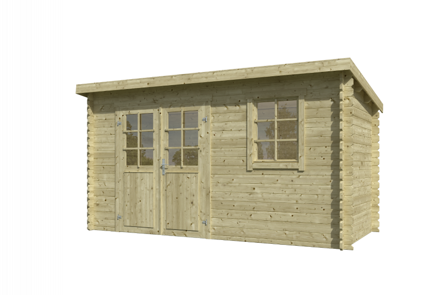 Outdoor Life Amira Blokhut 400x195 cm 28 mm vuren Groen geïmpregneerd