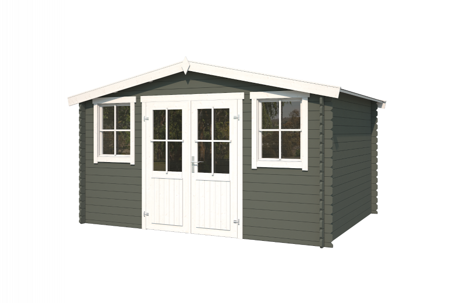 Blokhut Dallas 376x292 cm - Green Grey-Wit gecoat second