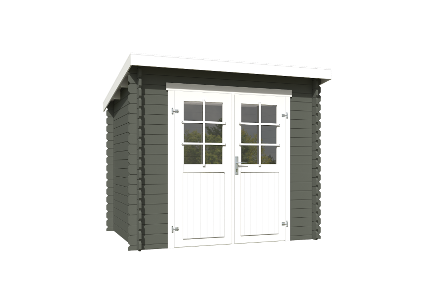 Outdoor Life Indi Blokhut 250x195 cm 28 mm vuren Green Grey-Wit gecoat