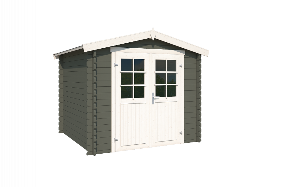 Outdoor Life Ingo Blokhut 250x250 cm 28 mm vuren Coating Green-Grey-Wit gecoat