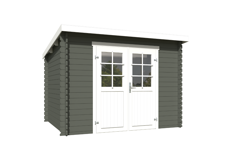 Outdoor Life Nadia Blokhut 295x250 cm 28 mm vuren Green Grey-Wit gecoat