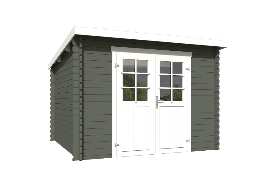 Outdoor Life Nadia Blokhut 295x295 cm 28 mm vuren Green Grey-Wit gecoat