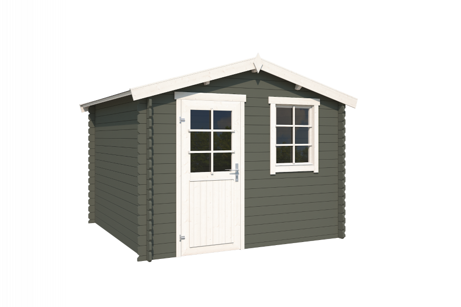 Blokhut Nina 275x275 cm - Green Grey-Wit gecoat second