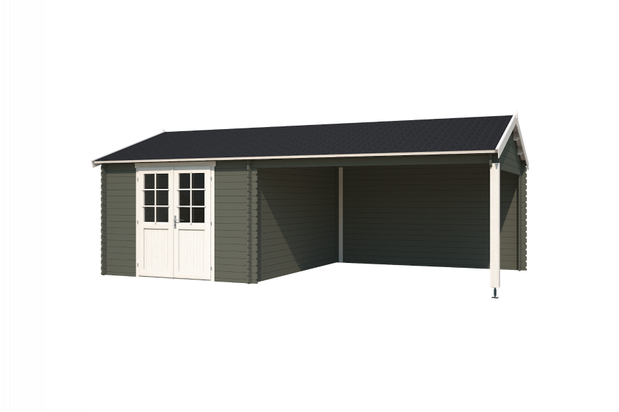 Blokhut Octavio 681x380 cm - Green Grey-Wit gecoat second