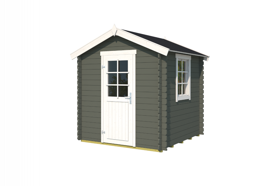 Blokhut Wels 200x200 cm - Green Grey-Wit gecoat second