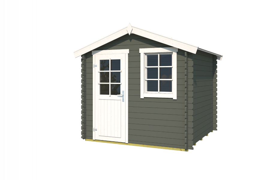Blokhut Wels 230x230 cm - Green Grey-Wit gecoat second
