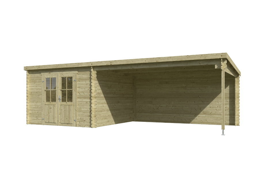 Outdoor Life St. Louis Blokhut 681x292 cm 28 mm vuren Groen geïmpregneerd