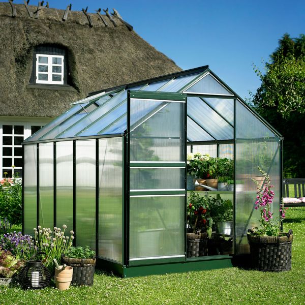 Tuinkas Popular 86 klassiek groen - 4 mm polycarbonaat - 193x257 cm