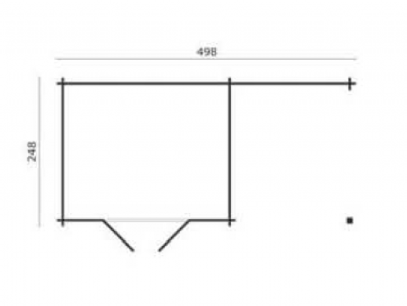 Tuindeco Elburg Blokhut 250x250 cm + luifel 250 cm 28 mm vuren red class wood geïmpregneerd