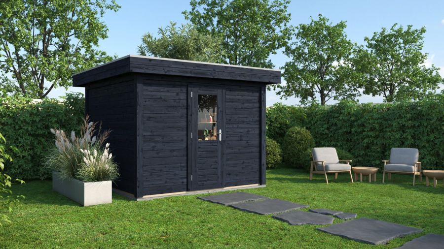 Lugarde Select Modern tuinhuis Groningen 300x300cm - Zwarte olie