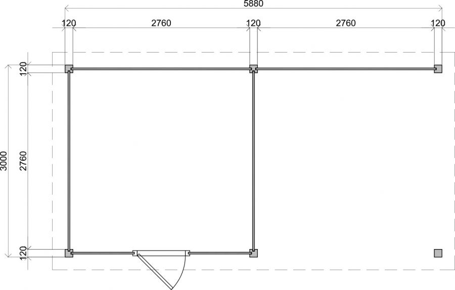 Lugarde Select Modern tuinhuis met overkapping Nunspeet 300x300cm + 300cm - Zwarte olie