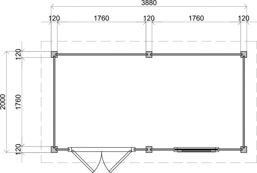 Lugarde Select Modern tuinhuis Gorssel 388x200cm - Onbehandeld