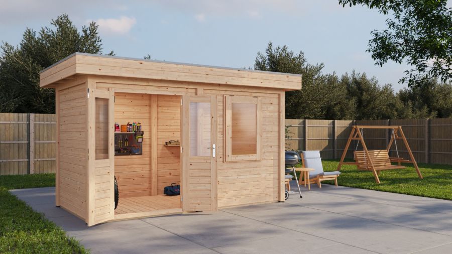 Lugarde Select Modern tuinhuis Gorssel 388x200cm - Onbehandeld