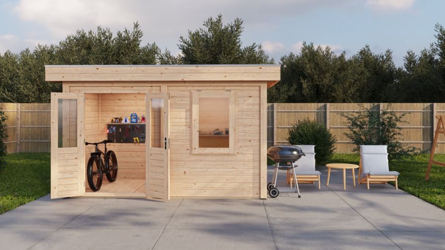 Lugarde Select Modern tuinhuis Gorssel 388x200cm - Onbehandeld