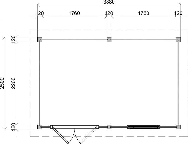 Lugarde Select Modern tuinhuis Breda 388x250cm - Bruine olie