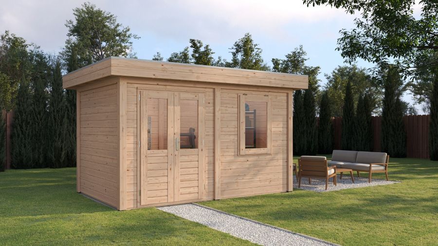 Lugarde Select Modern tuinhuis Breda 388x250cm - Onbehandeld