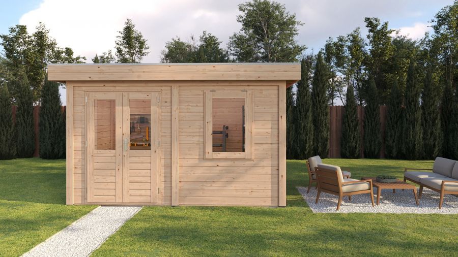 Lugarde Select Modern tuinhuis Breda 388x250cm - Onbehandeld