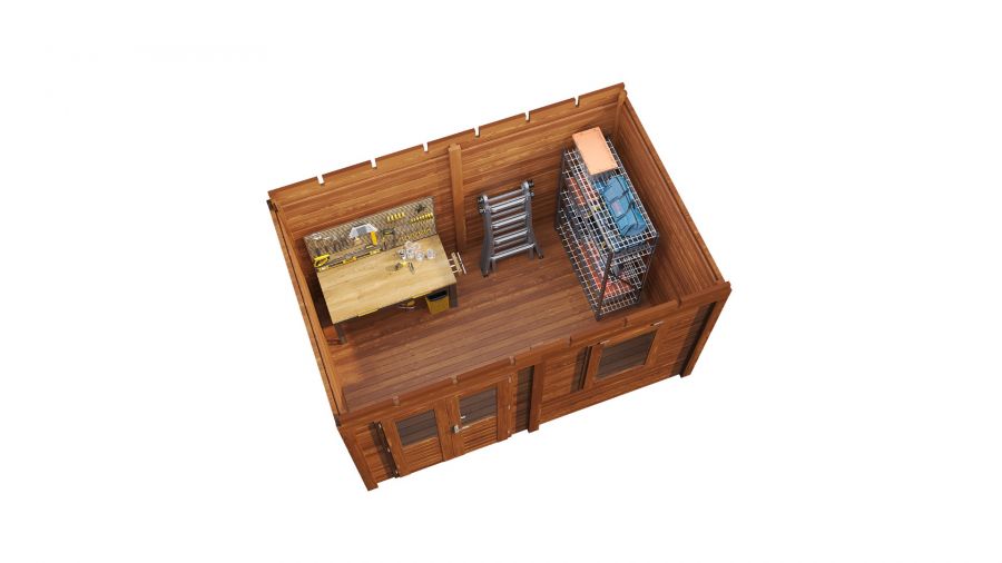 Lugarde Select Modern tuinhuis Breda 388x250cm - Bruine olie