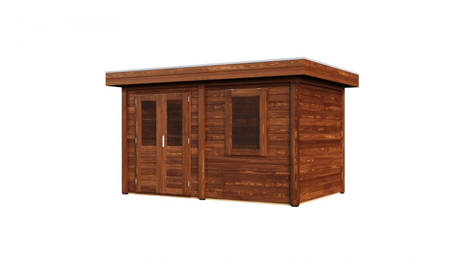 Lugarde Select Modern tuinhuis Breda 388x250cm - Bruine olie