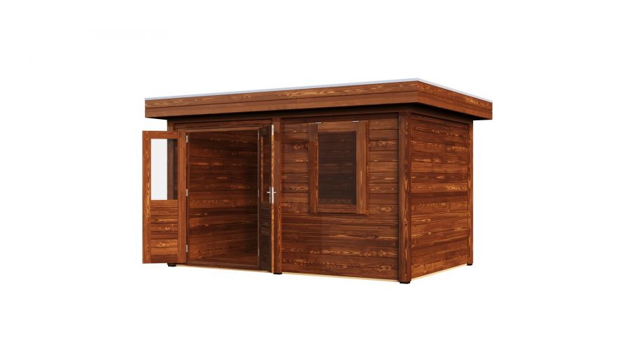 Lugarde Select Modern tuinhuis Breda 388x250cm - Bruine olie