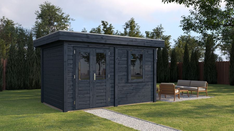 Lugarde Select Modern tuinhuis Breda 388x250cm - Zwarte olie