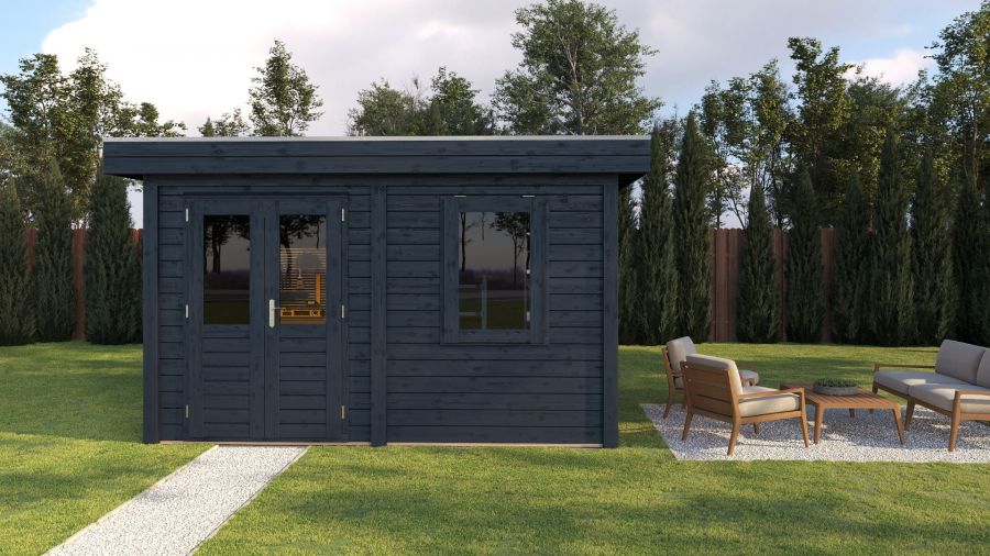 Lugarde Select Modern tuinhuis Breda 388x250cm - Zwarte olie