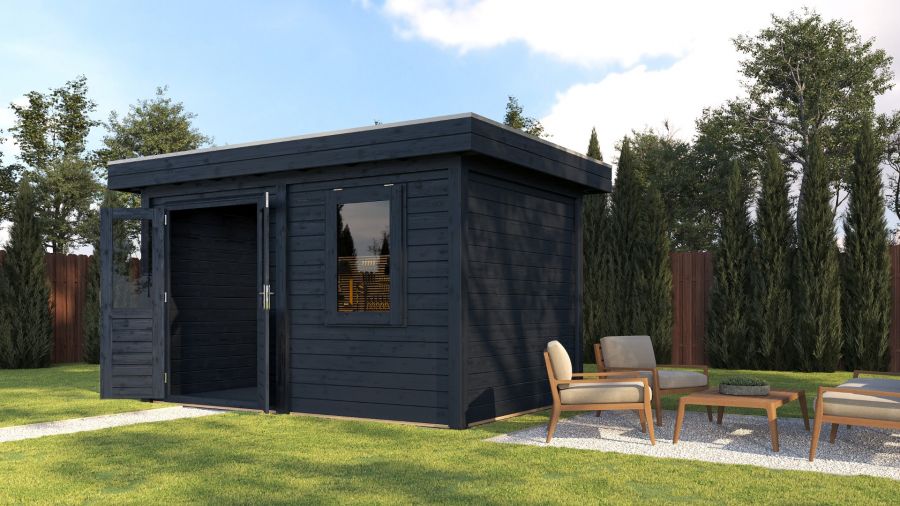 Lugarde Select Modern tuinhuis Breda 388x250cm - Zwarte olie