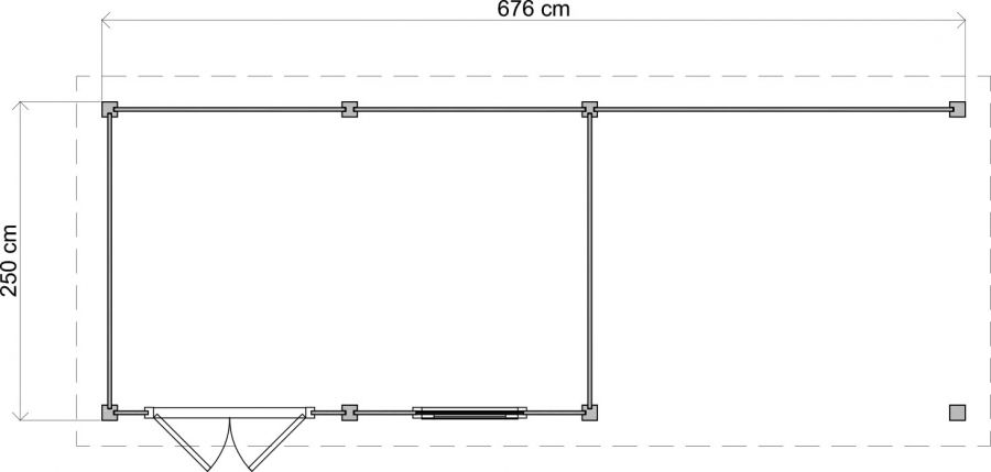 Lugarde Select Modern tuinhuis met overkapping Neerkant 388x250cm + 300cm - Onbehandeld